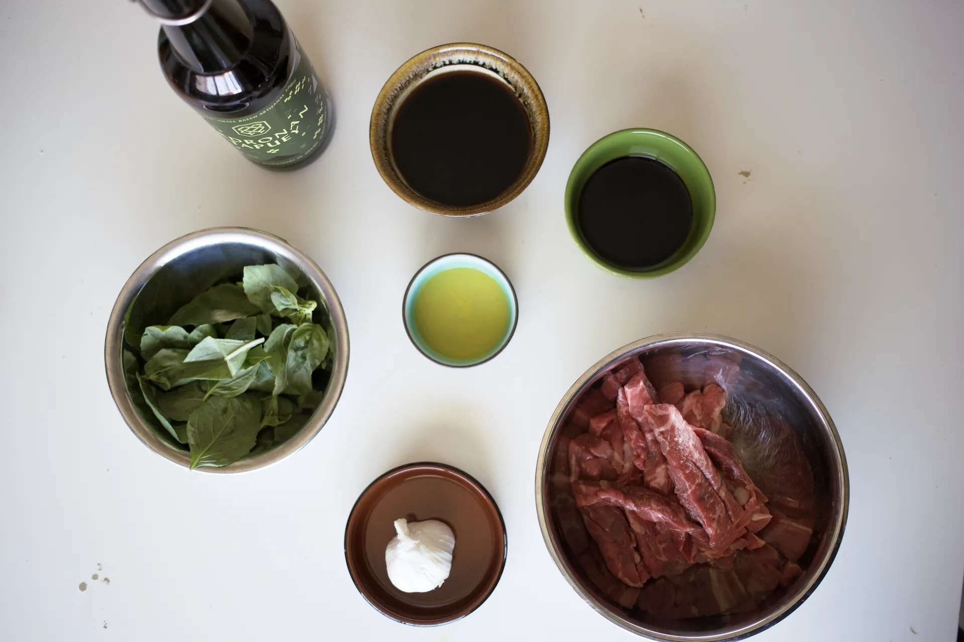 Ingredients for tapuey basil tapa